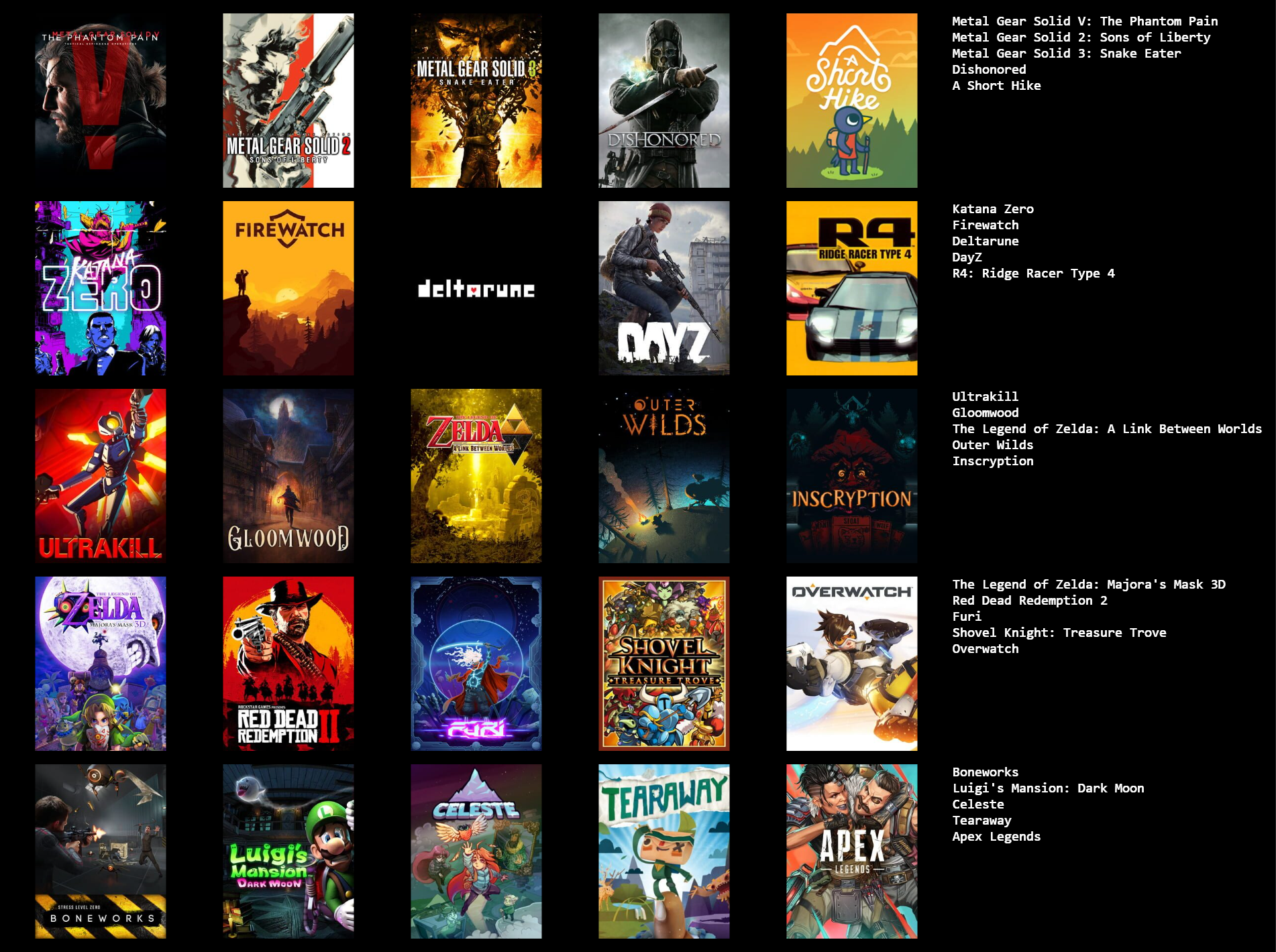 image from the 25 Games Chart, a list of my 25 favourite games I like
