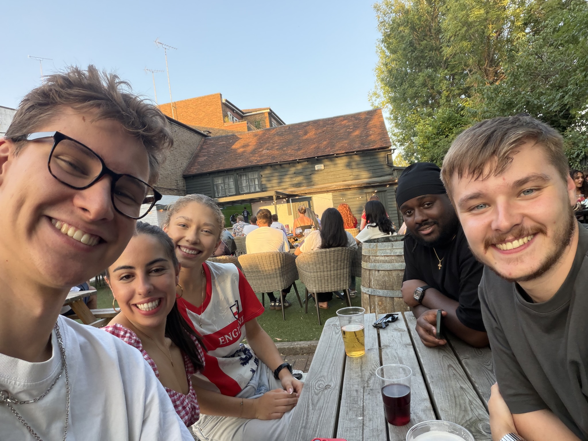 A group of us at the pub to watch the world cup