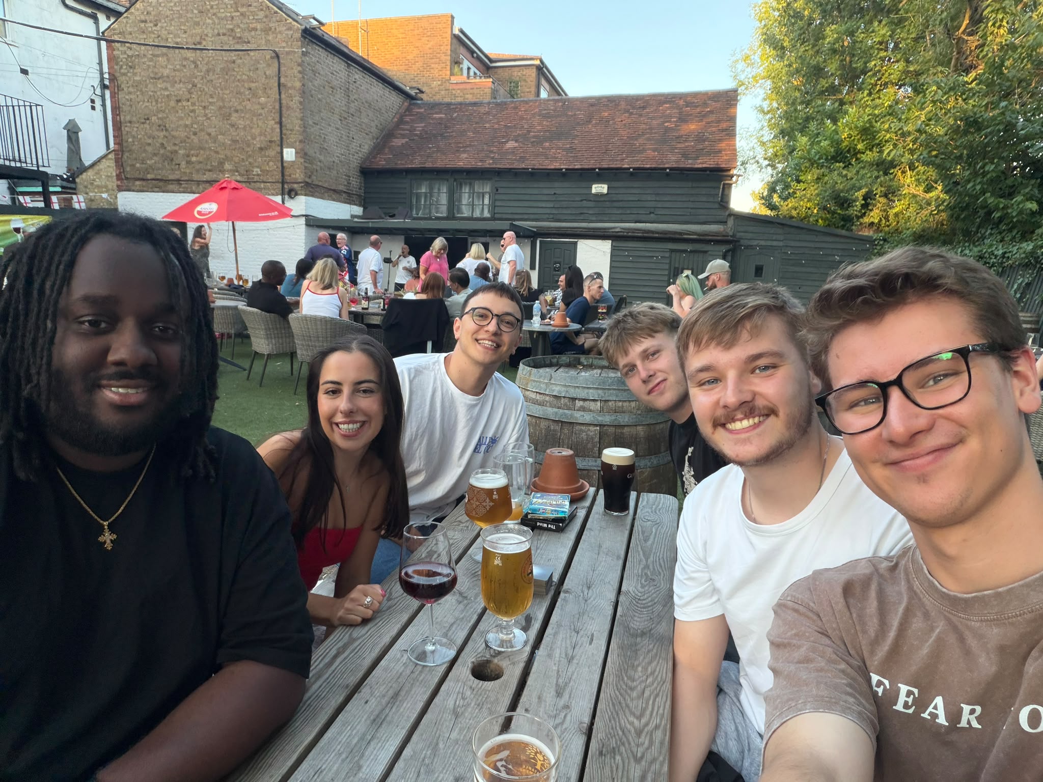 A group of us at the pub to watch the world cup