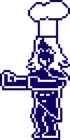 Gif from Deltarune of Rouxls Kaard dancing